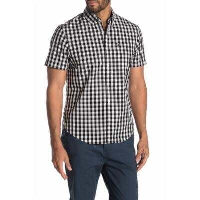 Original Penguin Men&#39;s Black Plaid Shirt, M
