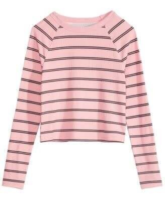 Epic Threads Big Girls Pink Stripe LS Top