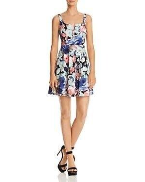 AQUA Floral Print Midi Dress