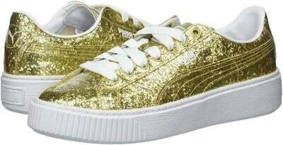 PUMA Gold Glitter Basket Sneaker, 5C