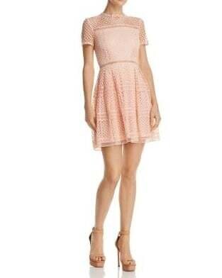 AQUA Peach Fit and Flare Dress, Small