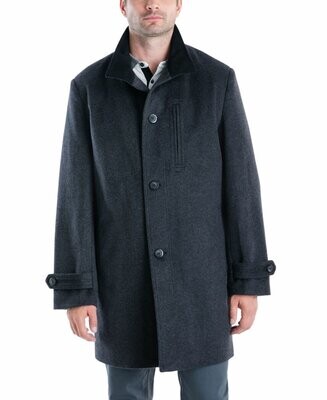 London Fog Mens Grey Wool Blend Coat - 36S