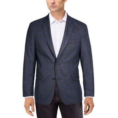 Tommy Hilfiger Mens Navy/Brown Sports Coat - 42S