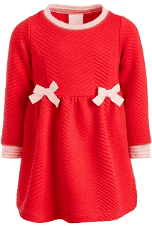 First Impressions Red Quilted Dress