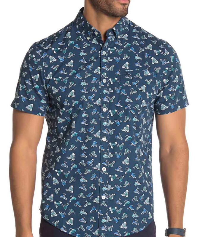Original Penguin Men&#39;s Sneaker Print Shirt, M