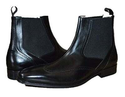 Mezlan Black Leather Center SeamSlip-on Boots, 11.5