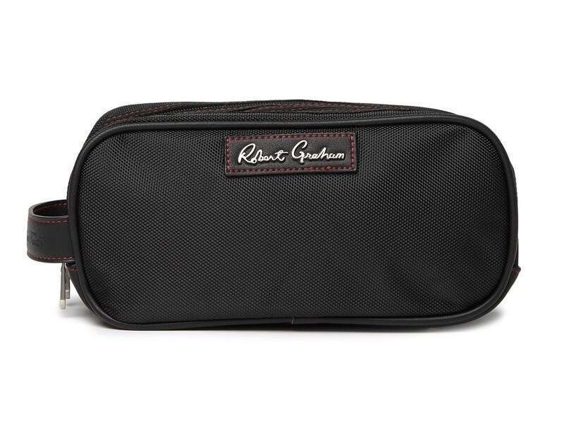 Robert Graham Mens Black/Red Toiletry Bag