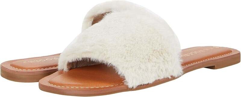 Jack Rogers Natural Faux Fur Slides