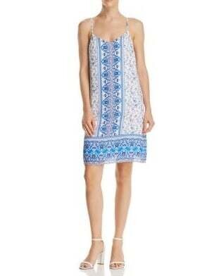 AQUA Floral Print Shift Dress, Medium