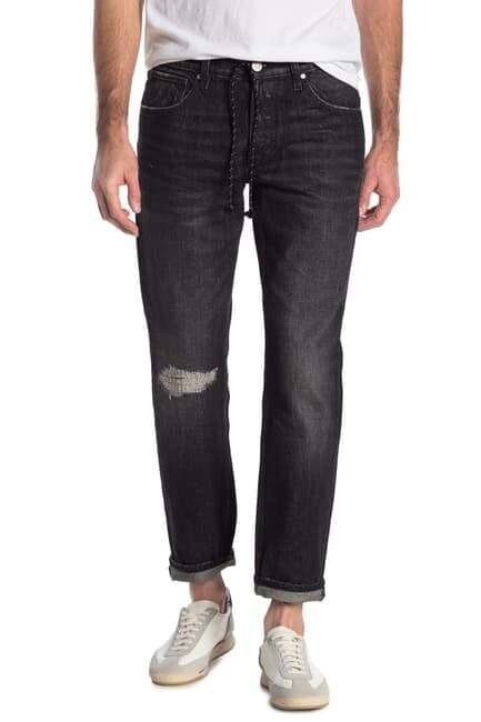 Hudson Distressed Slim Straight Jeans