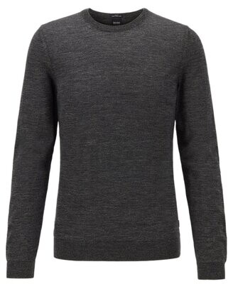 Hugo Boss Grey Merino Wool Slim Fit Sweater