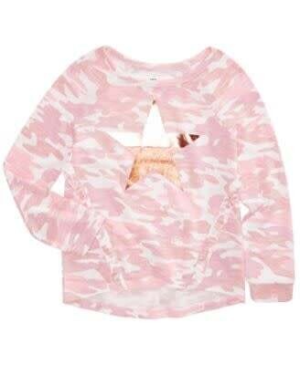 Epic Threads Girls Pink Camo Top, XL