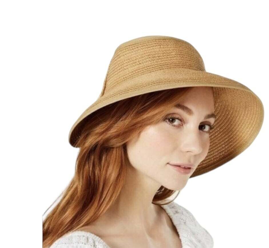 INC Tan Adjustable Sun Visor with Bow