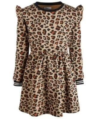 Epic Threads Girls Cheetah Print Sweatshirt Dress, L