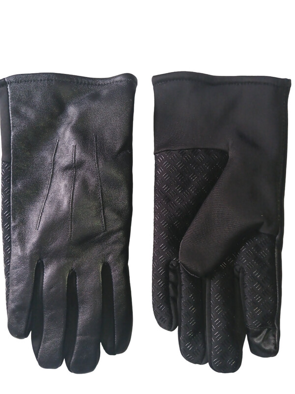 Bloomingdale&#39;s Men&#39;s Black Leather Gloves, XL