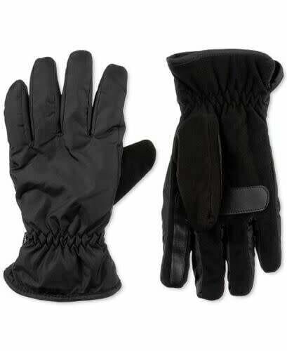 Isotoner Men&#39;s Smartdri Touch-screen Sleek Heat Gloves, XL