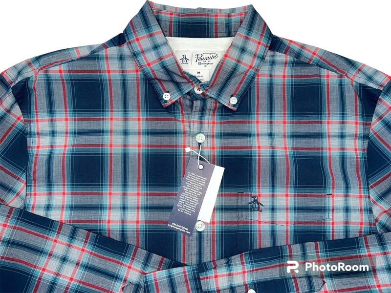 Original Penguin Men&#39;s Jasper Plaid Shirt, M