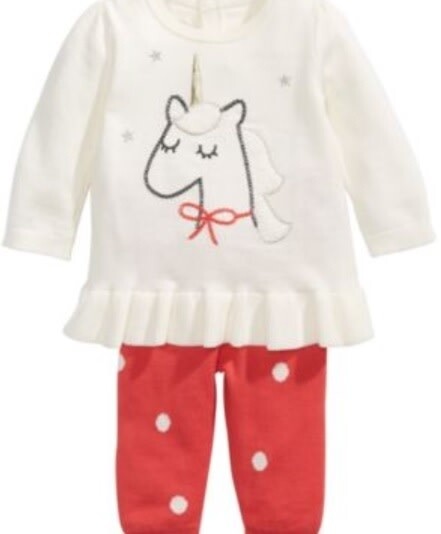 First Impressions Unicorn Sweater 2Pc pants Set, 6/9m