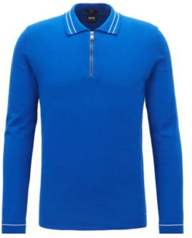 Hugo Boss Cotton 1/4 Zip Collar Shirt