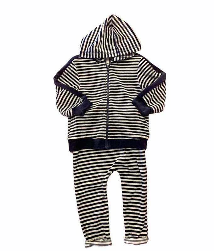 First Impressions Navy &amp; Grey Boys Sweatsuit, 24m