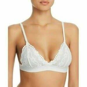 AQUA White Lace Bralette, M