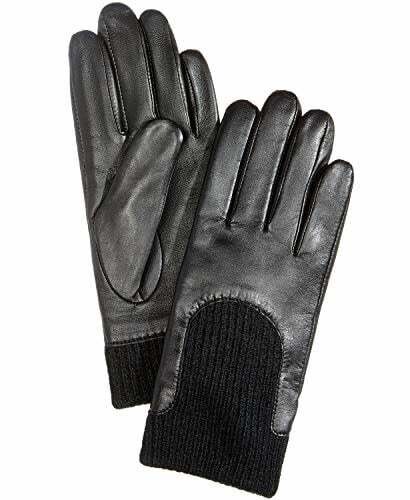 Charter Club Leather/Knit Gloves, M