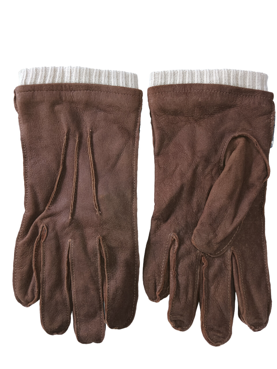 Bloomingdale&#39;s Men&#39;s Brown Leather Gloves w/Cuff