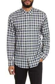 Theory Eclipse Multi Check Button Down Shirt