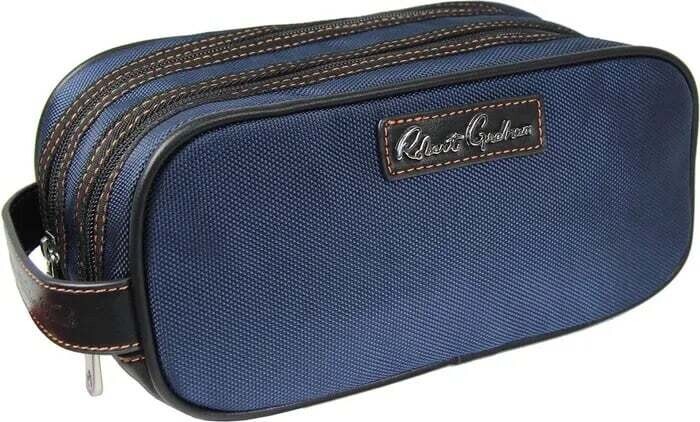 Robert Graham Mens Navy/Orange Toiletry Bag