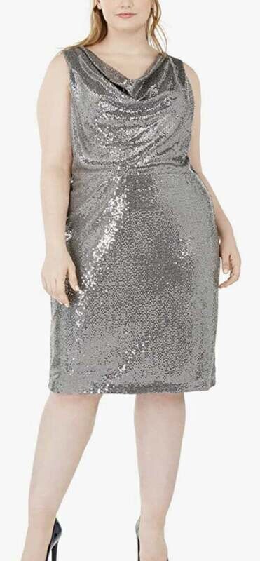 Calvin Klein Silver Sleeveless Dress, 18W