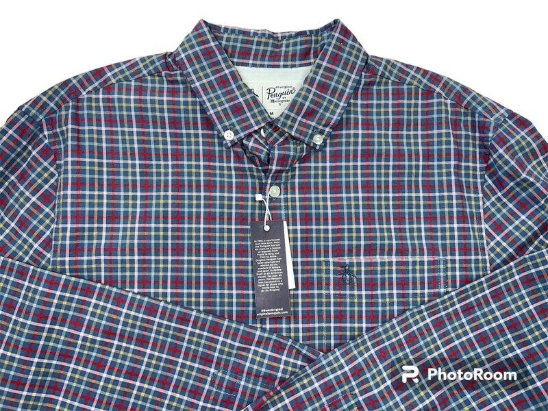 Original Penguin Men&#39;s Heather Plaid Shirt