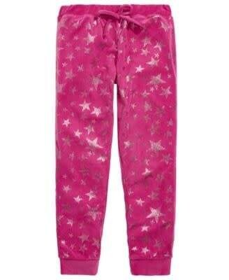 Max &amp; Olivia Girls Foil Star Velour Joggers
