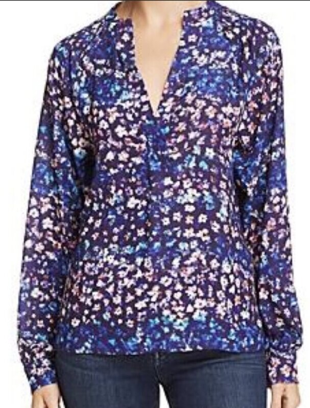 Aqua Women&#39;s Confetti Floral Smocked Top, Blue Multi
