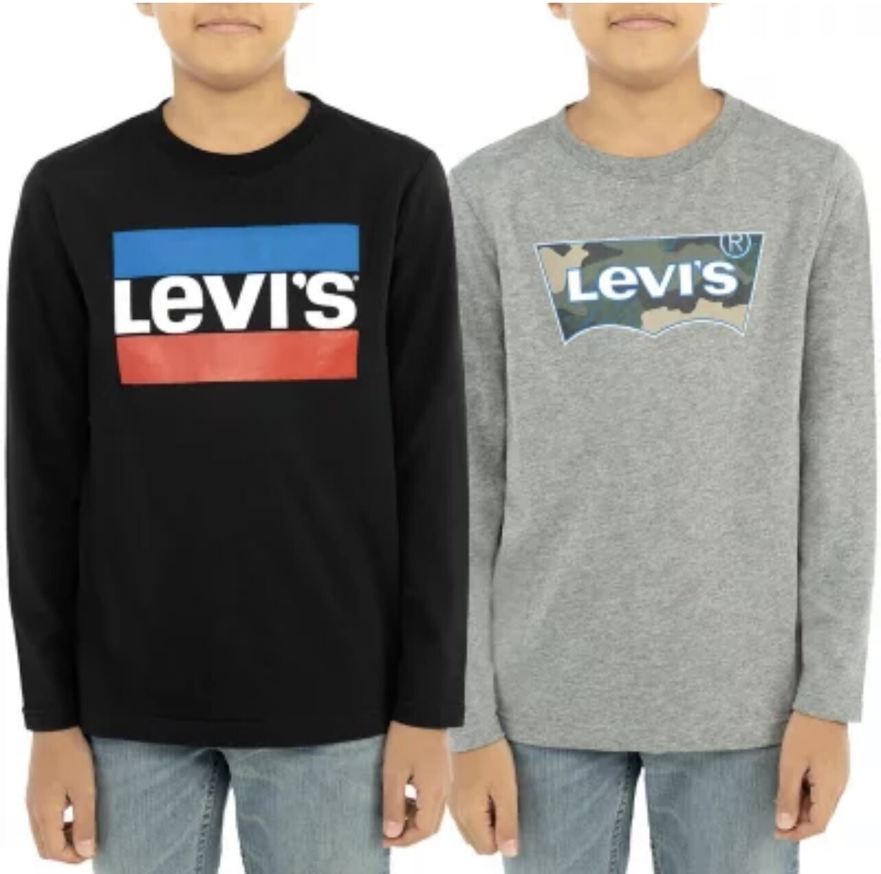 Levi&#39;s Boys LS Crewneck Shirts (2Pk)