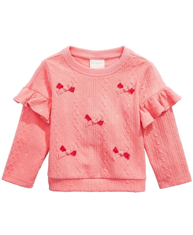 First Impressions Girls Bow Applique Sweatshirt Pink Size 3/6m
