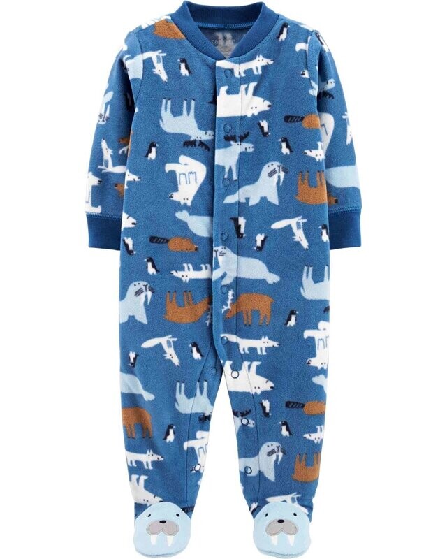 Carter’s Animal  Blue Fleece Footie -9m