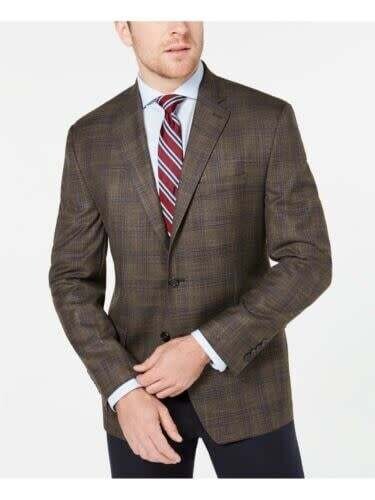 Lauren Ralph Lauren Mens Brown Sports Coat - 48L