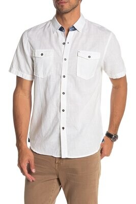 Men’s Thread &amp; Cloth white Button up short sleeve shirt S