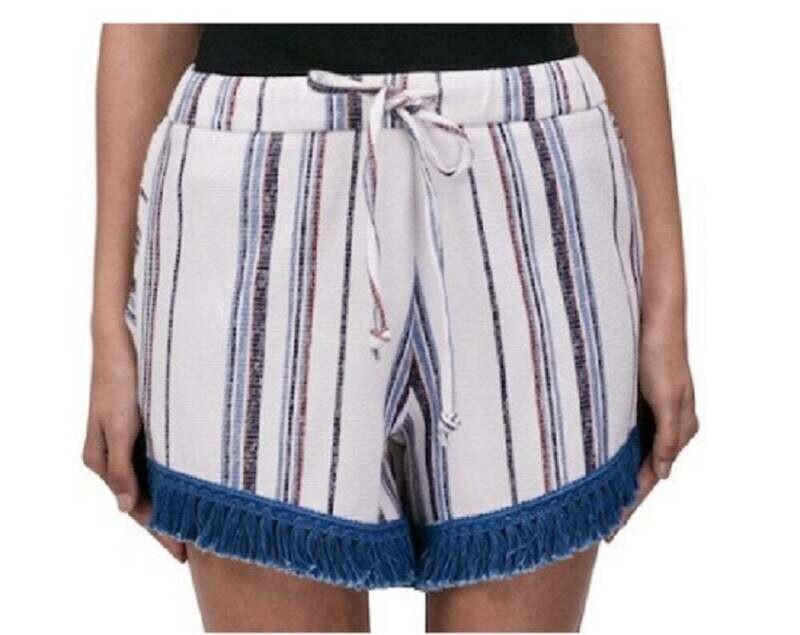 Nicholas Stripe Fringe Bermuda Shorts, 10