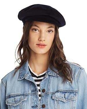 Helene Berman London Navy Cord Newsboy Hat, OS