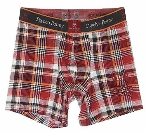 Psycho Bunny Mens Plaid Boxer Brief - Small