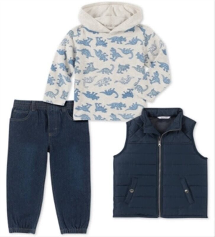 Kids Headquarters Boys 3 Pc Navy Vest Set, 12m