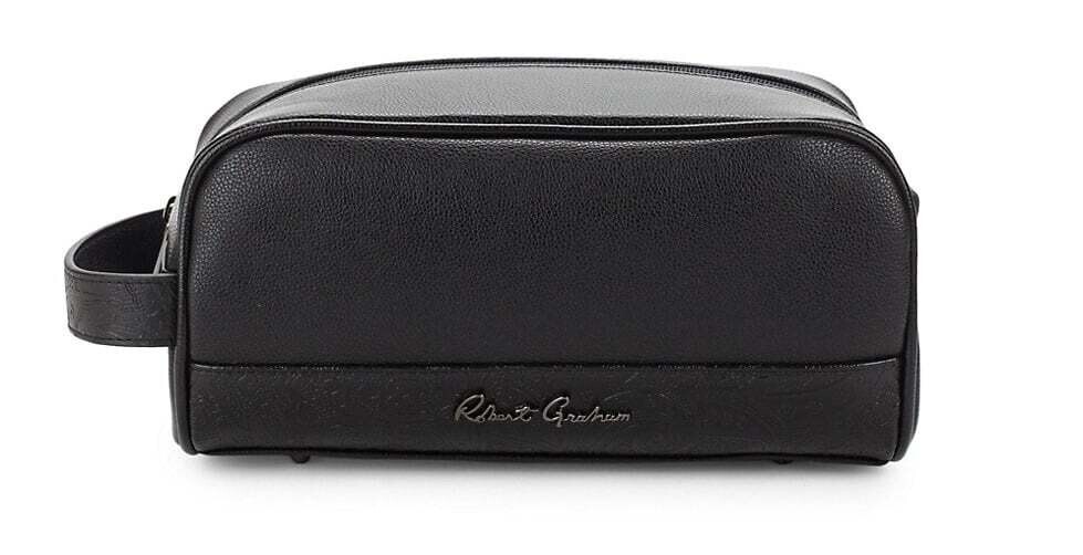 Robert Graham Mens Black Paisley Toiletry Bag