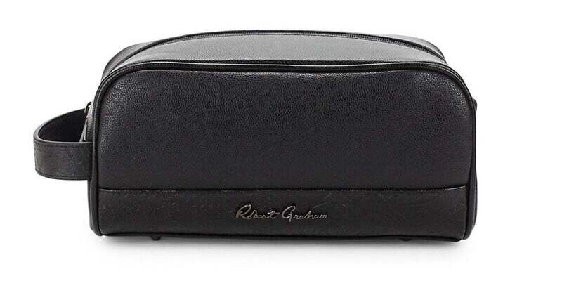 Robert Graham Mens Black Paisley Toiletry Bag