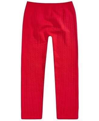Epic Threads Girl&#39;s Cable Knit Leggings Red, L