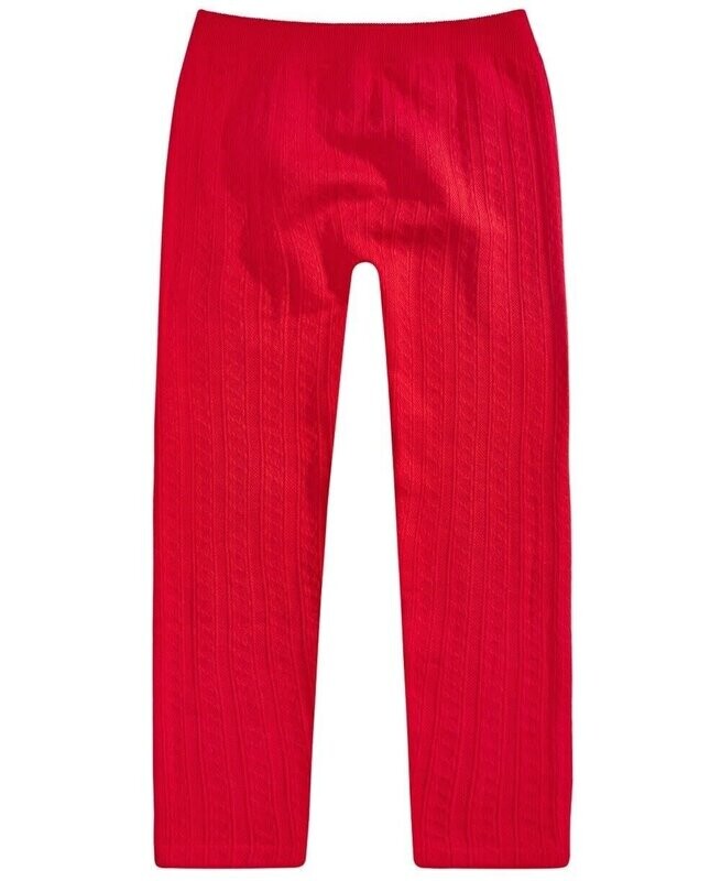 Epic Threads Girl&#39;s Cable Knit Leggings Red, L