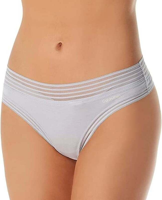Calvin Klein Striped-Waist Thong Underwear, L