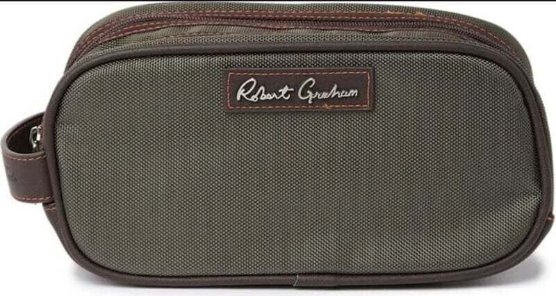 Robert Graham Mens Green/Orange Toiletry Bag