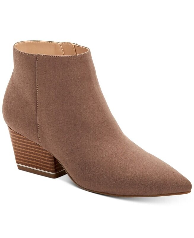 Alfani Women&#39;s Faux Suede Pointed Toe Ankle Boots, 10