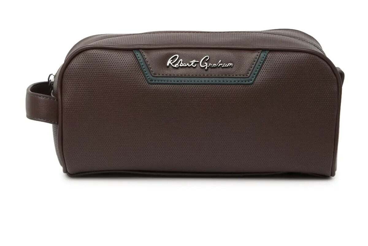 Robert Graham Mens Brown Toiletry Bag